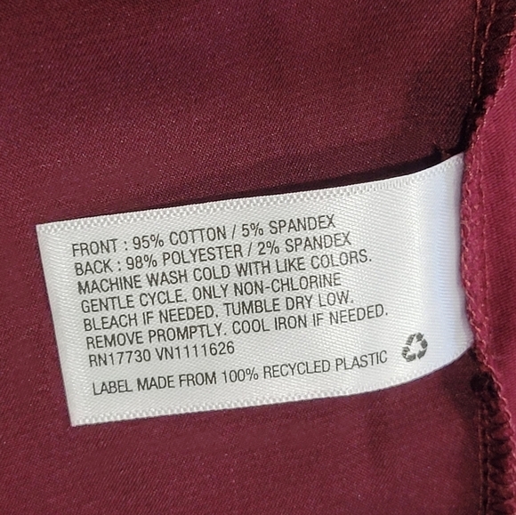 NWT XL Cotton Blend Red Short Sleeve Blouse with Decorative Back Tie Strings - Picture 4 of 6